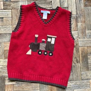 Janie and Jack Boys Red Train Vest